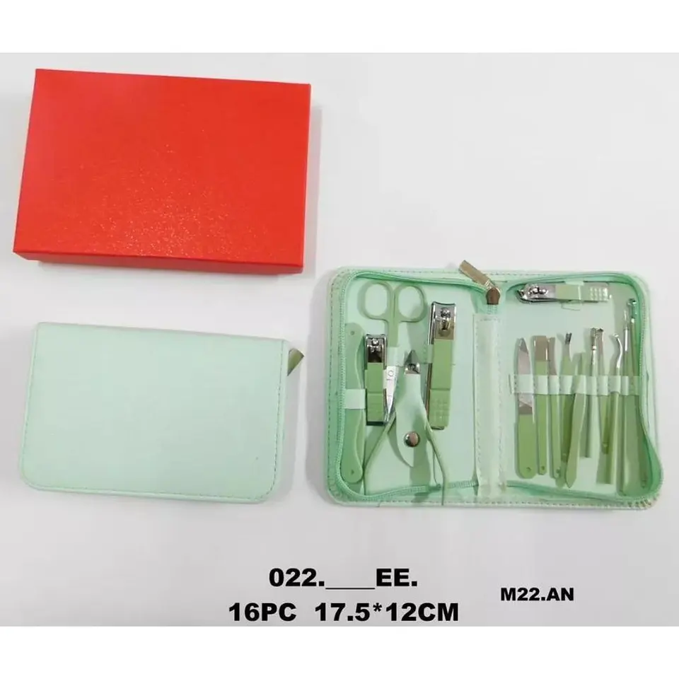 Manicure Estuche Belleza Corta Uñas Manos 16und Verde_. 1