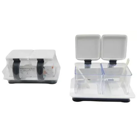 Kit De Soportes Acrílicos Para Condimentos, 2 Tarros