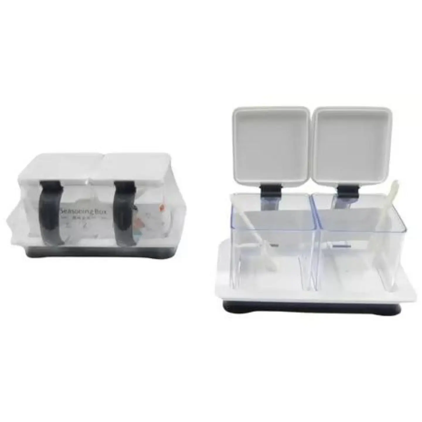 Kit De Soportes Acrílicos Para Condimentos, 2 Tarros 1