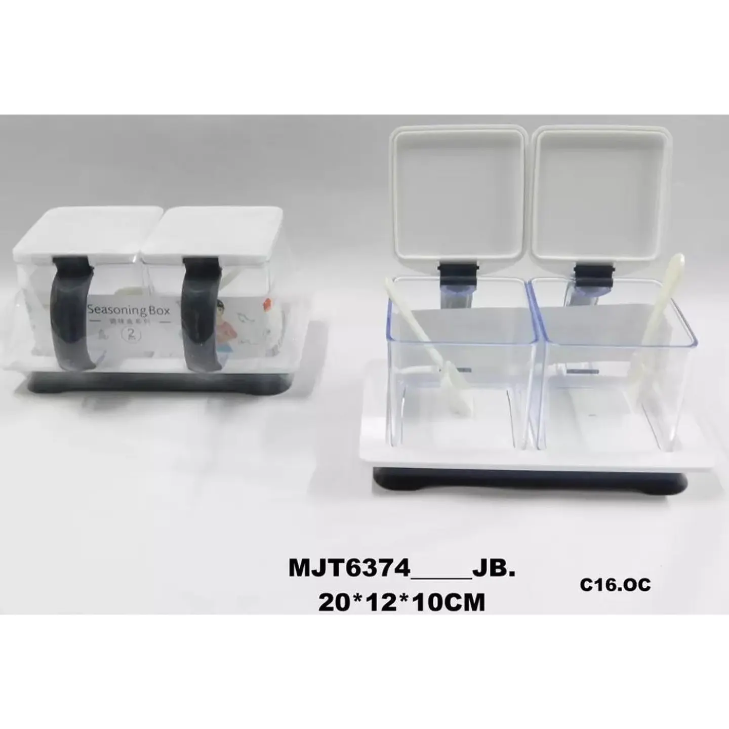 Kit De Soportes Acrílicos Para Condimentos, 2 Tarros 2