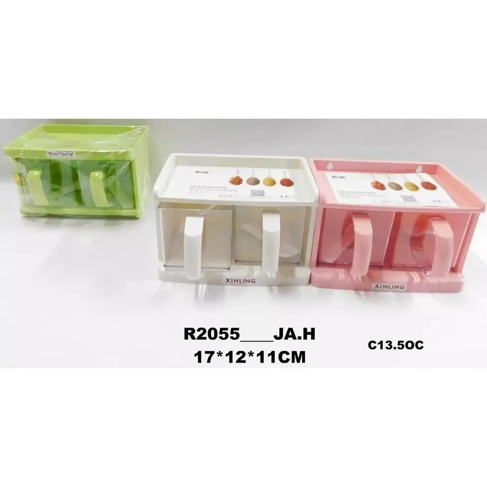 Kit De Soportes Acrílicos Para Condimentos, 2 Tarros 3