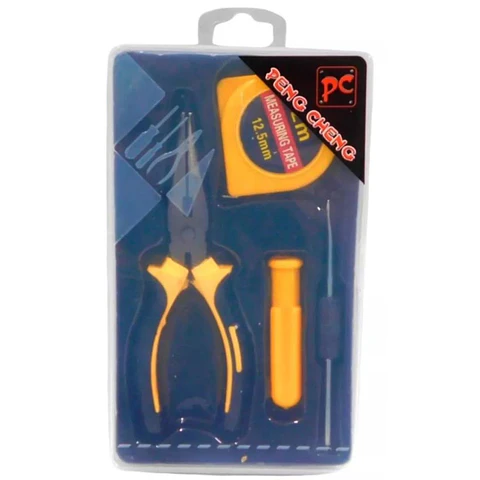 Herramientas Set 3 Pc Alicate De Punta Destornillador Metro