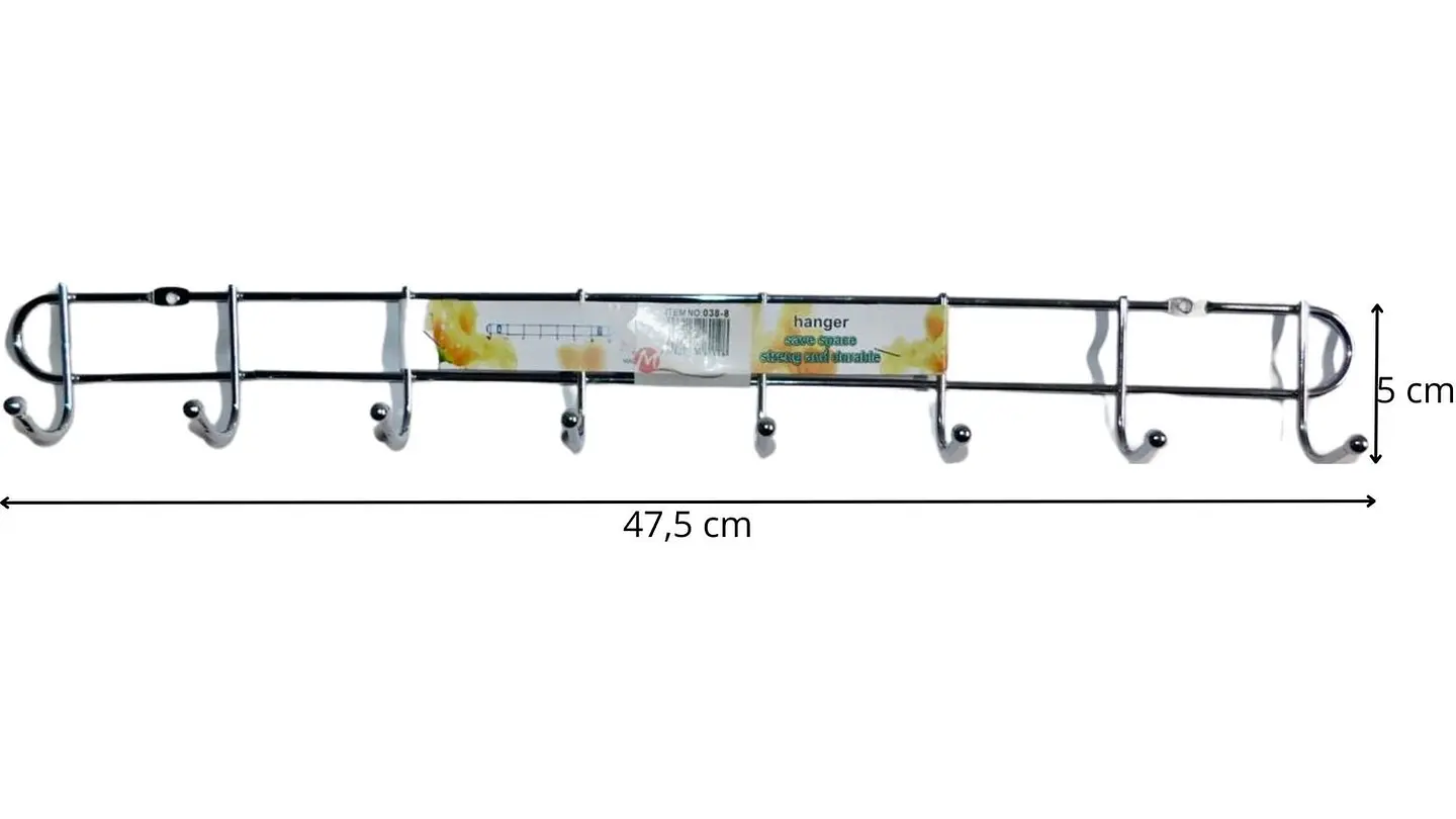 Perchero Organizador Soporte X 8 Ganchos Utensilios Plateado 5