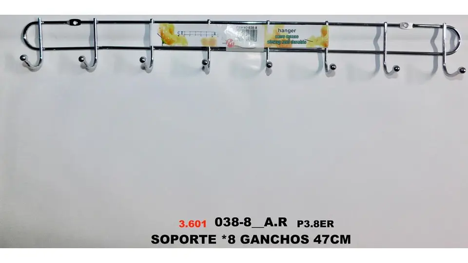 Perchero Organizador Soporte X 8 Ganchos Utensilios Plateado 6