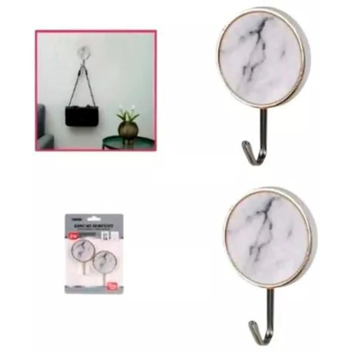 Gancho Perchero X2 Und Adhesivo Para Pared Multiusos 1