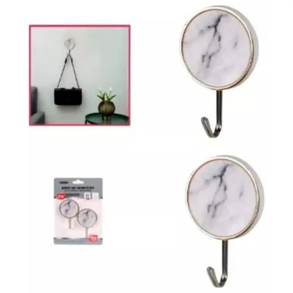 Gancho Perchero X2 Und Adhesivo Para Pared Multiusos 1