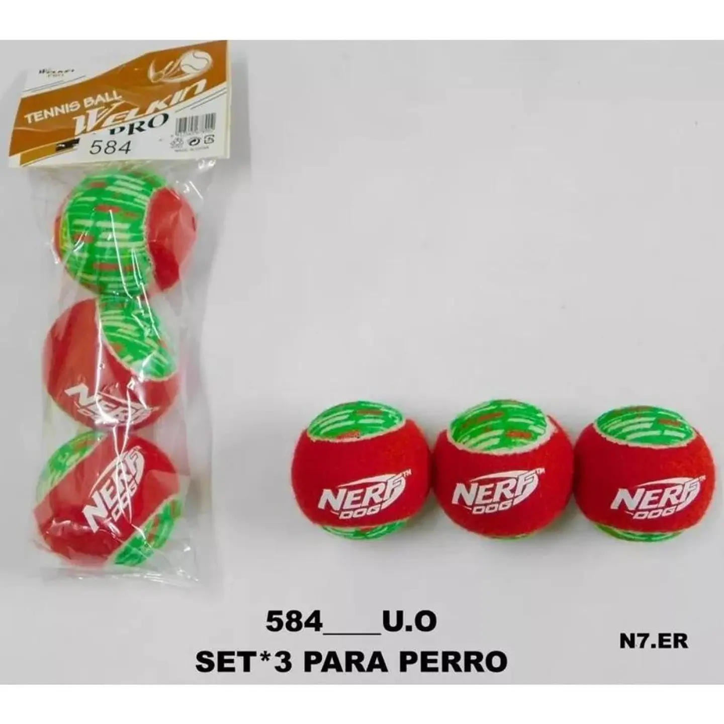 Pelota Para Mascotas Juego Perrito Set X3 Juguetes Nerf Dog 3