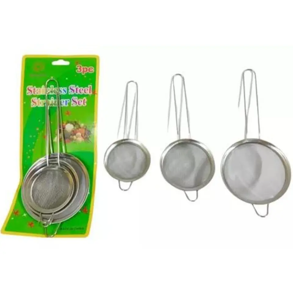 Coladores Metálicos X3 und Gris Utensilios Cocina Repostería 1
