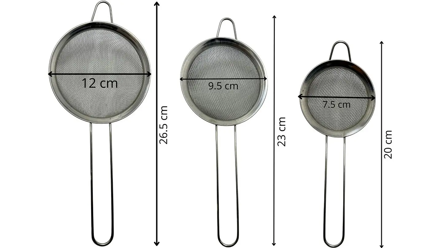 Coladores Metálicos X3 und Gris Utensilios Cocina Repostería 3
