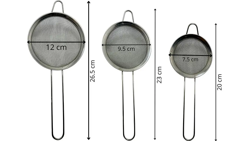 Coladores Metálicos X3 und Gris Utensilios Cocina Repostería 3