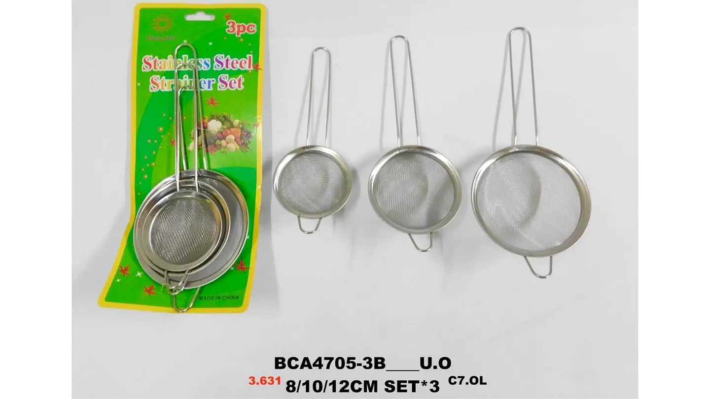 Coladores Metálicos X3 und Gris Utensilios Cocina Repostería 5