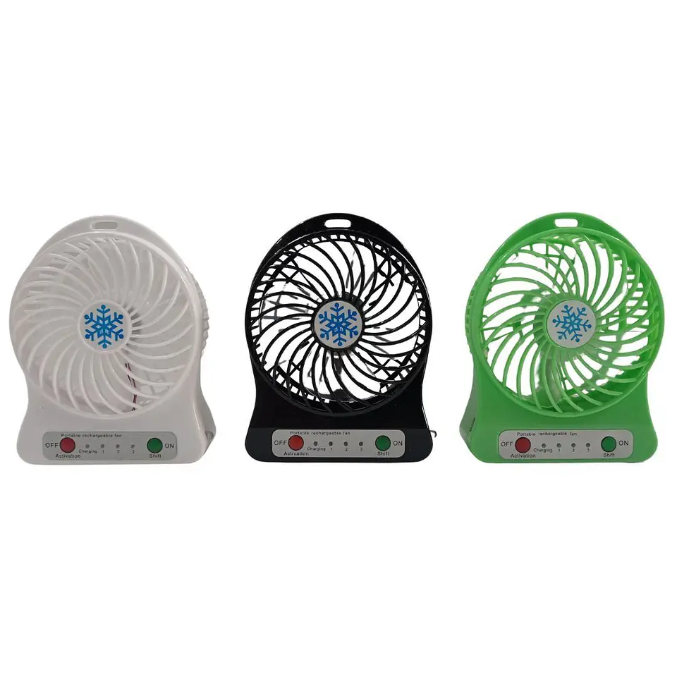 Ventilador + Pila Recargable Portátil Abanico Linterna Usb 1