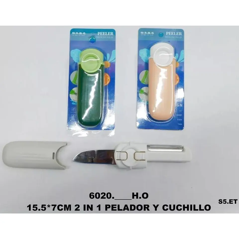Pelador Y Cuchillo Portatil De Acero Inoxidable 2