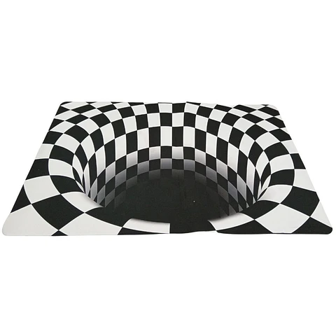 Alfombra De Piso Efecto Visual 3d A Cuadros En Blanco 40x60