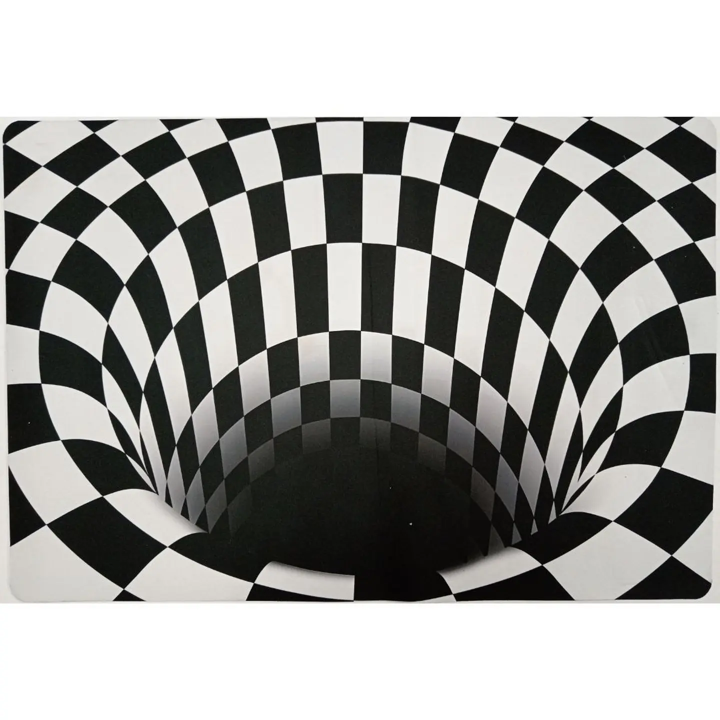 Alfombra De Piso Efecto Visual 3d A Cuadros En Blanco 40x60 2