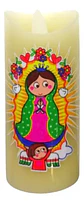 Vela De Parafina Con Virgen De Guadalupe Material + Obsequio - Miniatura 3