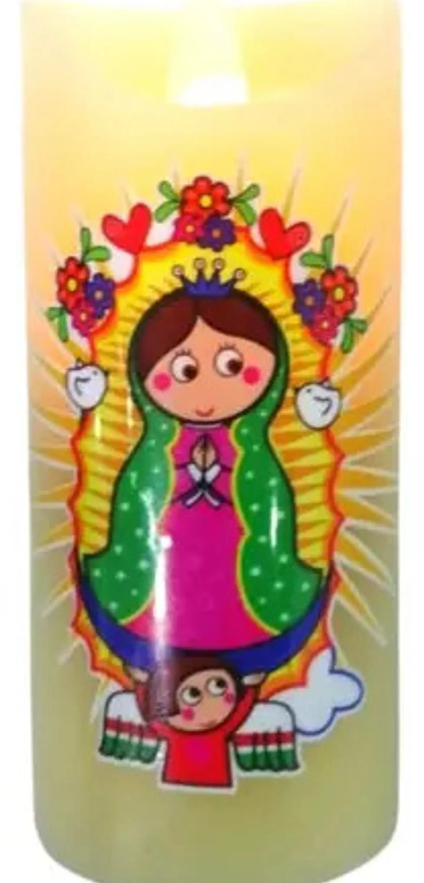 Vela De Parafina Con Virgen De Guadalupe Material + Obsequio 4