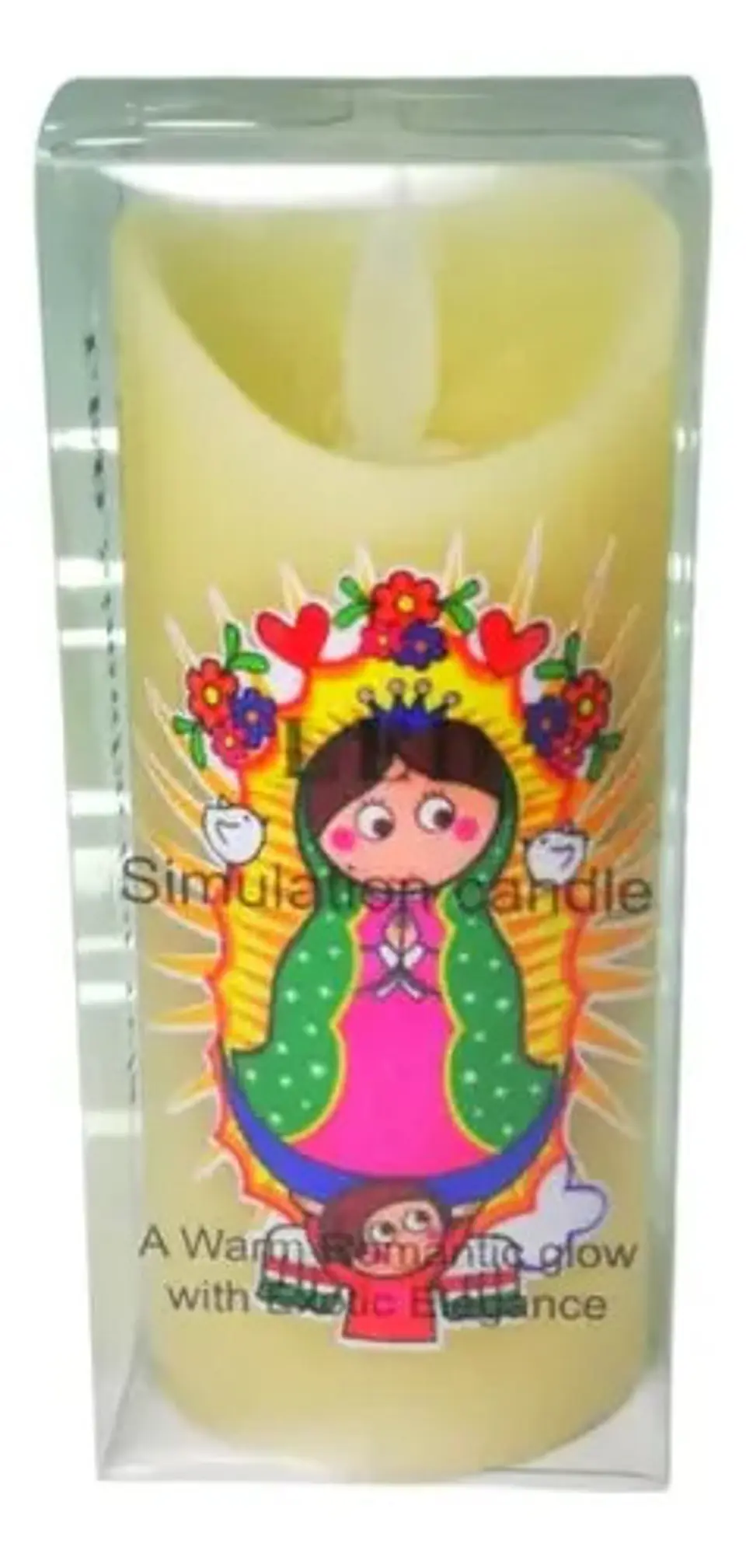 Vela De Parafina Con Virgen De Guadalupe Material + Obsequio 5