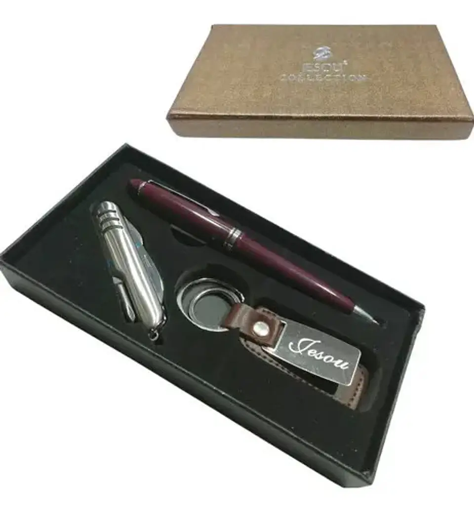 Estuche Regalo Hombre Dia Del Padre Caballero Esfero Llavero 1