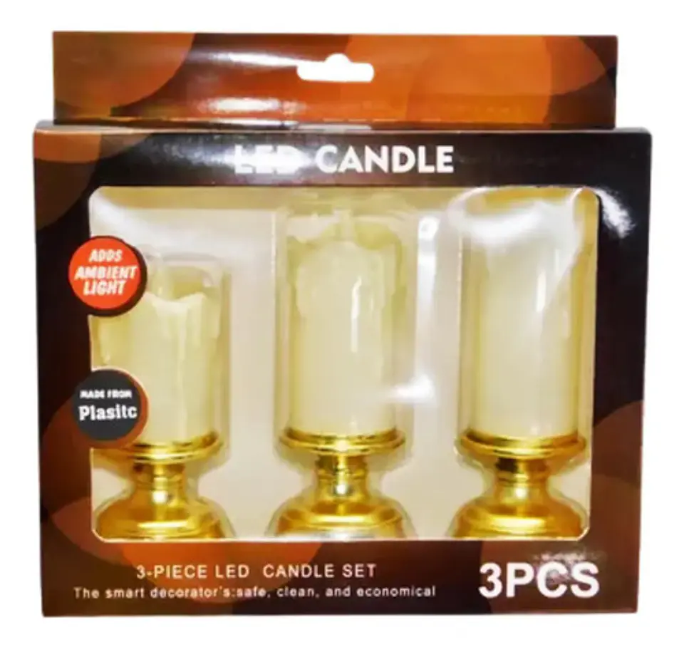 Velas Veladoras Velones Luz Led X 3 Und  2