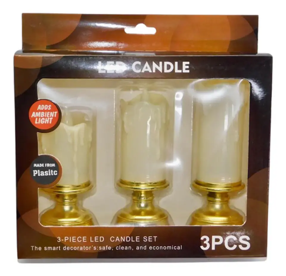 Velas Veladoras Velones Luz Led X 3 Und  3
