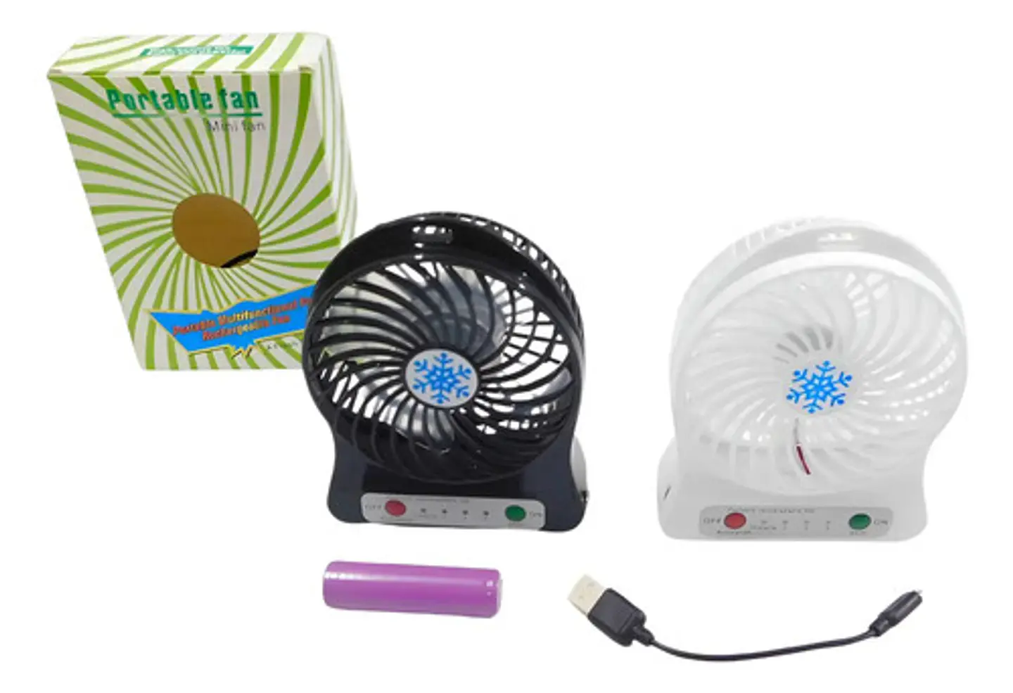 Ventilador + Pila  Recargable Portátil Abanico Linterna Usb  1