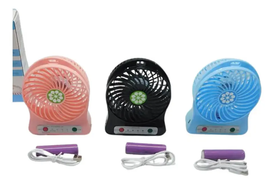 Ventilador + Pila  Recargable Portátil Abanico Linterna Usb  5