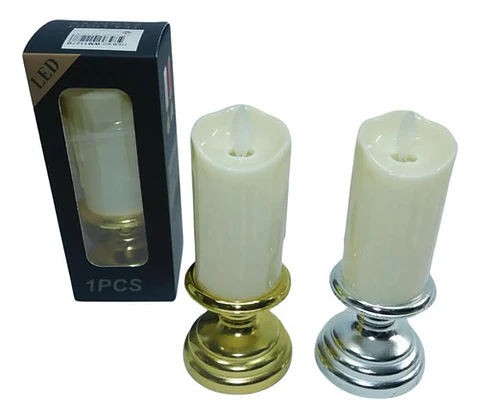 Vela Candelabro Decoración Veladoras Led Plat  Wm1127b 
