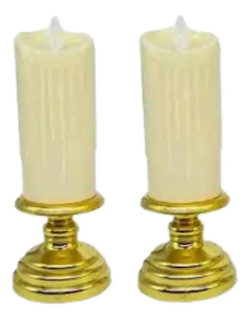 Vela Candelabro Decoración Veladoras Led Plat  Wm1127b  2