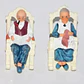 Dos Estatuas Adornos Abuelos Ceramicas   - Miniatura 2