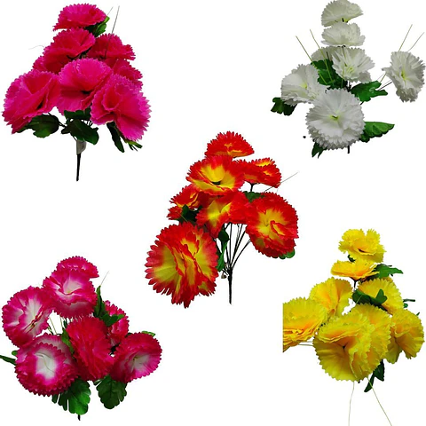 Ramo Clavel Flores Artificiales Decoración