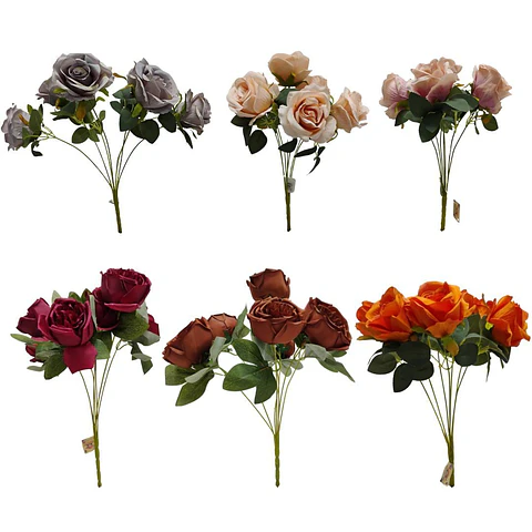 Matas Rosas Colores Vivos Flores Artificiales Decoración