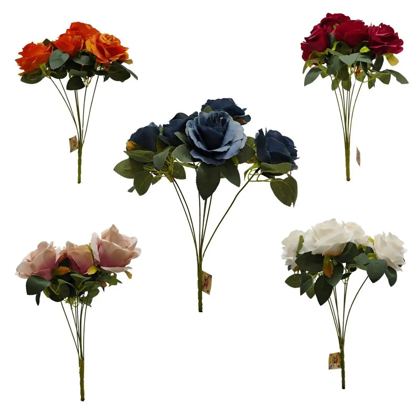 Matas Rosas Colores Vivos Flores Artificiales 42cm 1