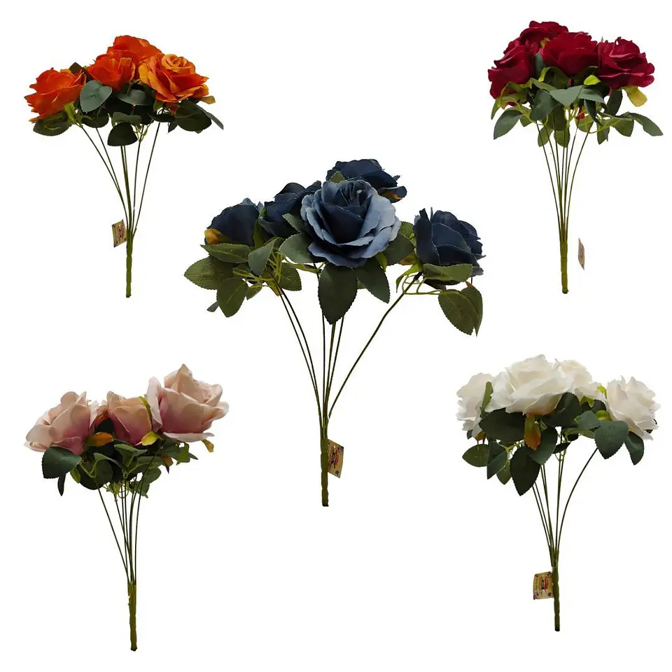 Matas Rosas Colores Vivos Flores Artificiales 42cm 1