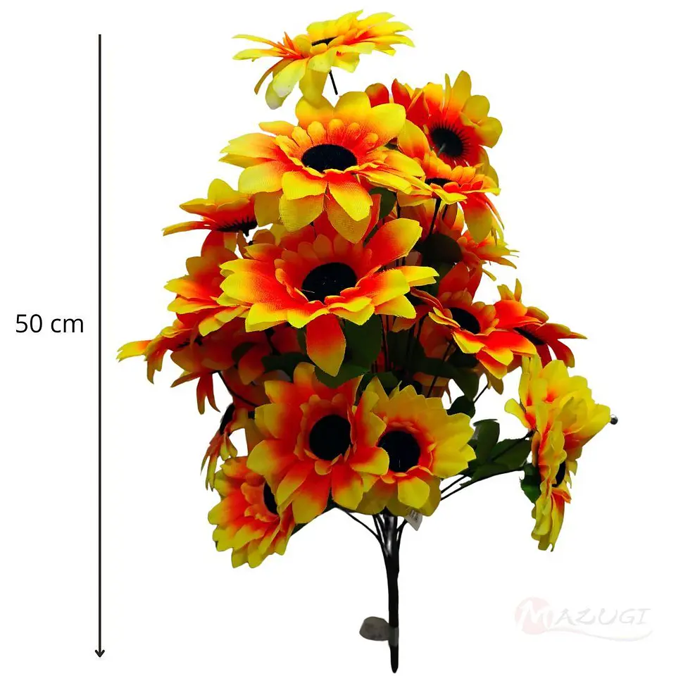 Girasol Flores Artificiales Ramo Girasoles 50cm 2