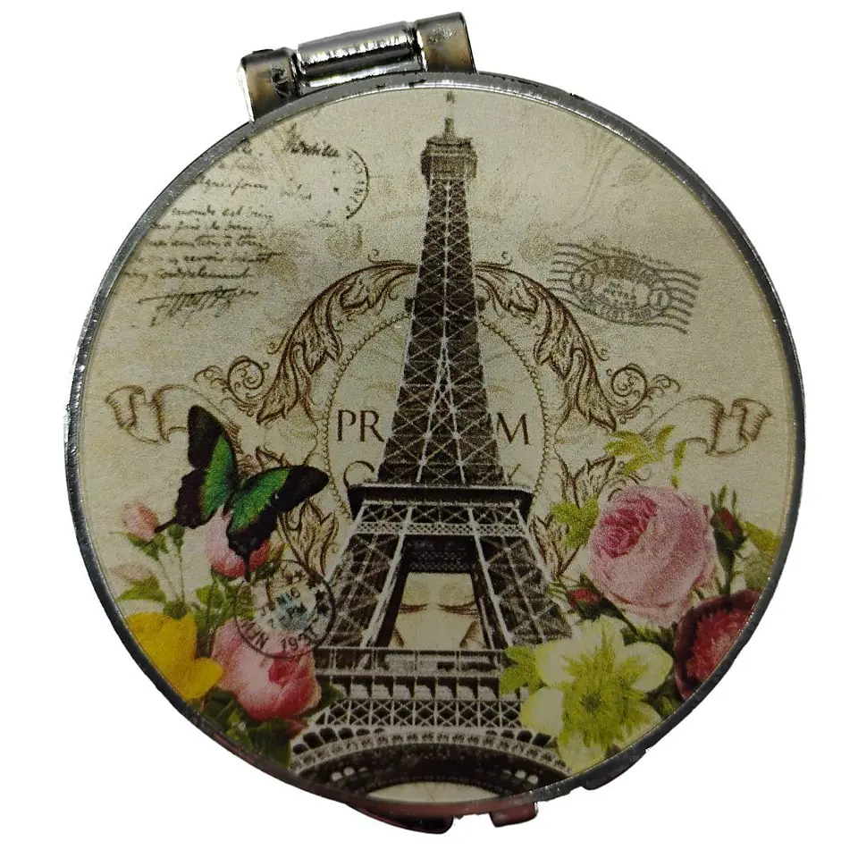 Espejo Cuadrado Redondo Corazón 3und Torre De París Bolsillo 3