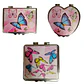 Espejo De Bolsillo Cuadrado Redondo Corazón 3und Mariposas - Miniatura 1