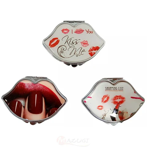 Espejo De Bolsillo Redondo 2und Diseño Besos Labios