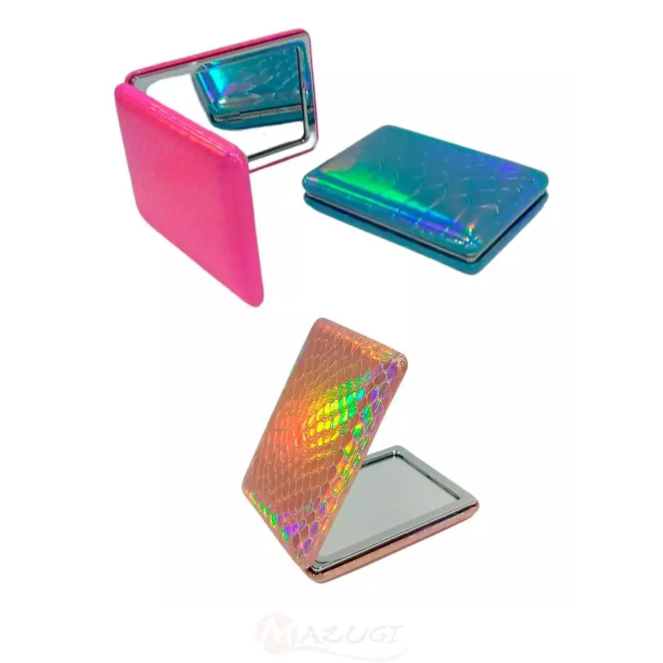 Espejo Rectangular Tornasol Con Aumento Portátil De Bolsillo 3