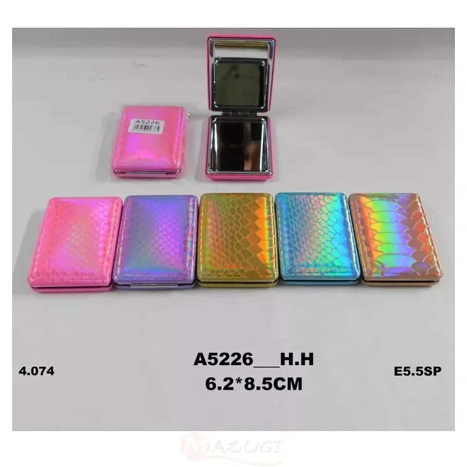 Espejo Rectangular Tornasol Con Aumento Portátil De Bolsillo 5