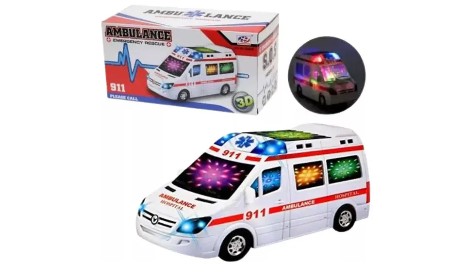 Ambulancia Luces Sonido Movimiento Juguete Camioneta 1