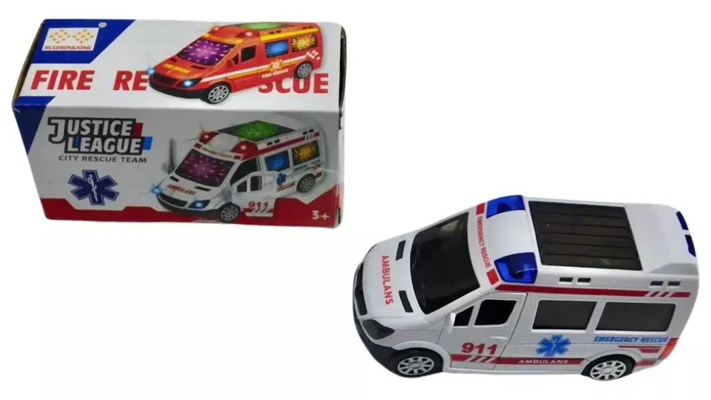 Ambulancia Luces Sonido Movimiento Juguete Camioneta 2