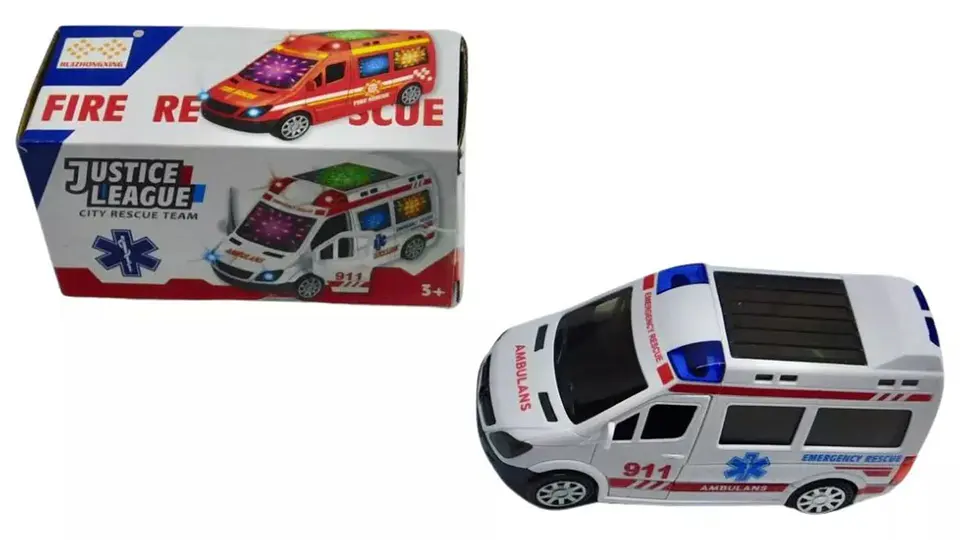 Ambulancia Luces Sonido Movimiento Juguete Camioneta 2