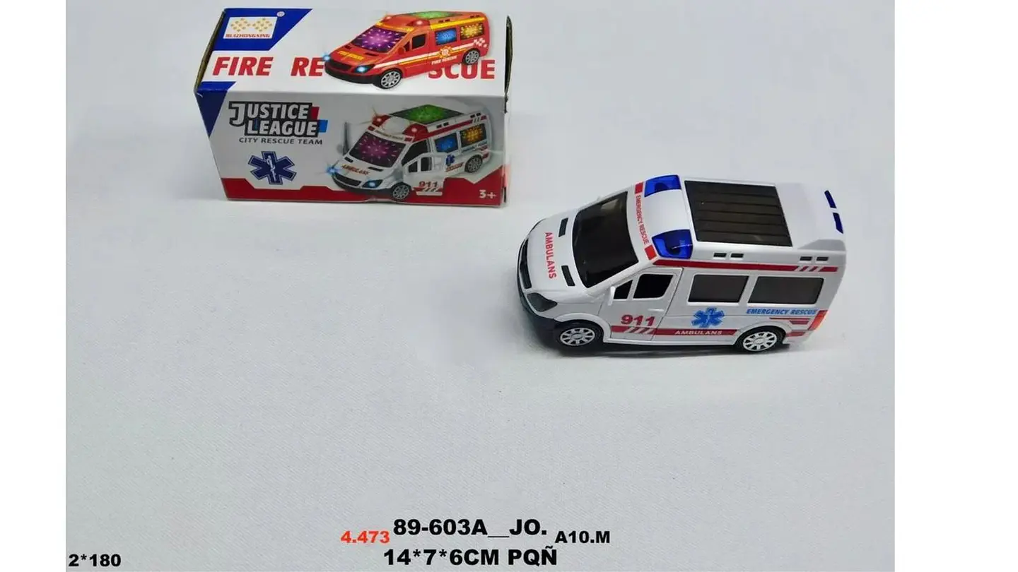 Ambulancia Luces Sonido Movimiento Juguete Camioneta 4