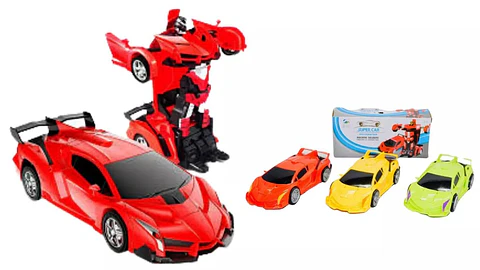 Carro Auto Transformable Robot Sonidos Movimiento Luces