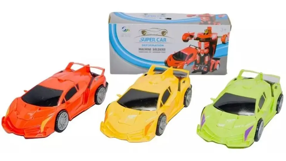Carro Auto Transformable Robot Sonidos Movimiento Luces 2