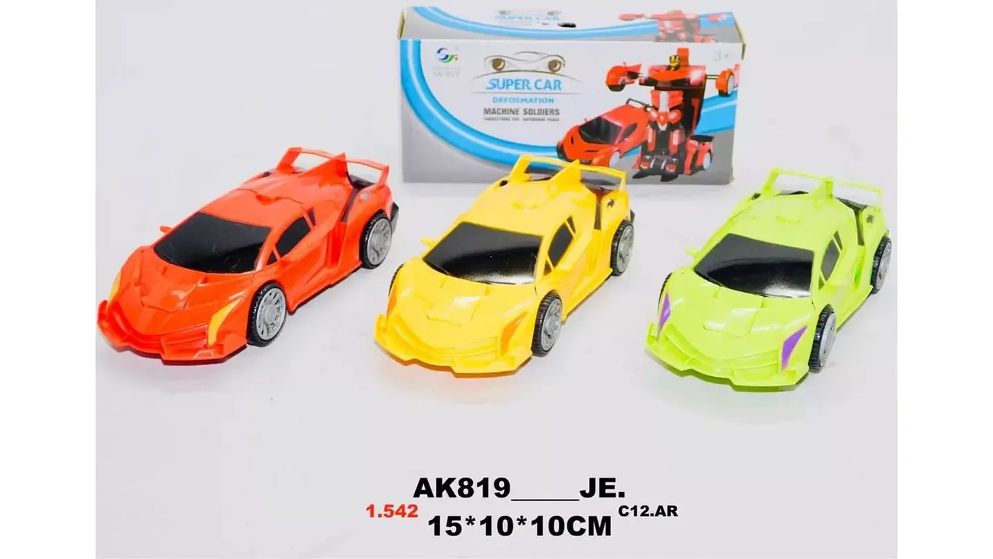Carro Auto Transformable Robot Sonidos Movimiento Luces 4