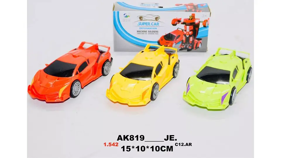 Carro Auto Transformable Robot Sonidos Movimiento Luces 4