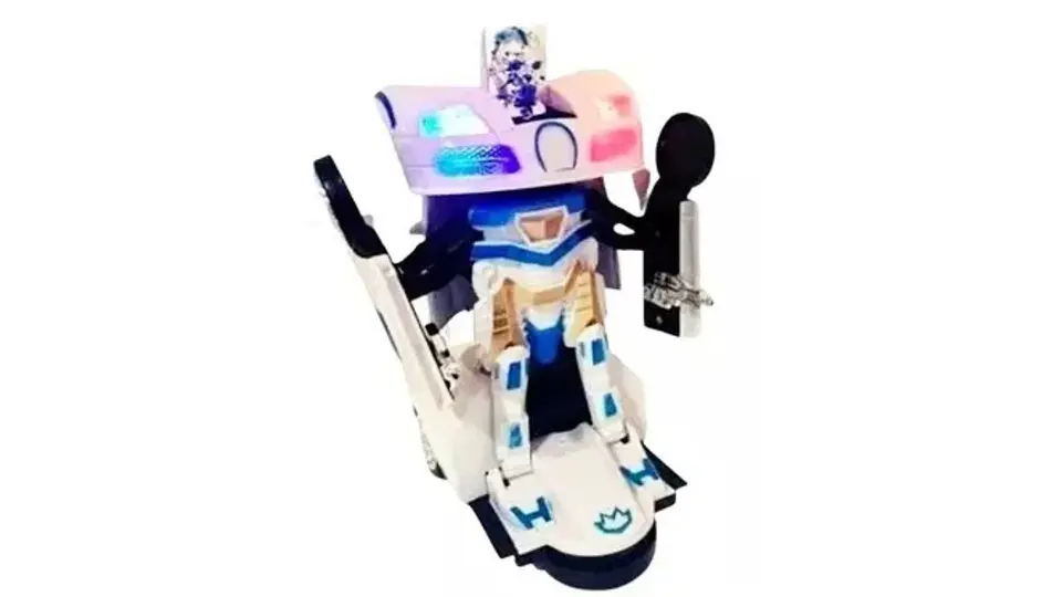 Carro Policía Robot Transformable Movimientos Luces Sonidos 2
