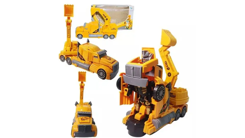 Camión Constructor Tractor Transformable Robot Luces Niños 1